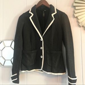 Aqua Blazer Gray & White Contrast XS